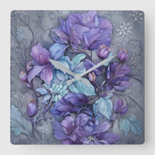 ペリウィンクル庭園 スクエア壁時計 (正面)