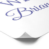 ペリウィンクル明るい赤紫色ベビーシャワーフローラ歓迎 ポスター (角)