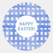 ペリウィンクル格子模様イースターステッカー ラウンドシール (正面)