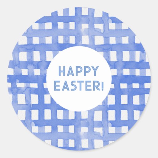 ペリウィンクル格子模様イースターステッカー ラウンドシール (正面)