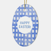 ペリウィンクル格子模様イースター セラミックオーナメント (左)