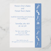 ペリウィンクル箔の魅力的な招待状 箔招待状 (正面)