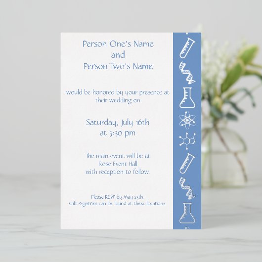 ペリウィンクル箔の魅力的な招待状 箔招待状 (立ち正面)