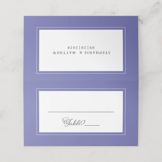 ペリウィンクル結婚ブルーエレガントズシ縁どッモダンク プレイスカード (外部開封)