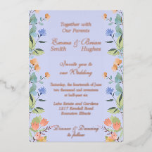 ペリウィンクル色の花柄