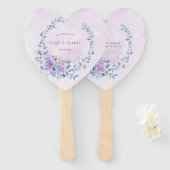 ペリウィンクル薄紫牡丹結婚リースのカスタム ハンドファン (正面&裏面)