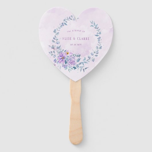 ペリウィンクル薄紫牡丹結婚リースのカスタム ハンドファン (正面)