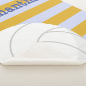 ペリウィンクル&イエロージャイアントバレーボールストライプの シェルパブランケット (3/4)