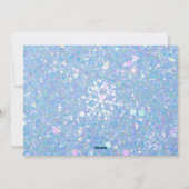 ペリウィンクル グリッター スノーフレーク ホリデー カード (裏面)