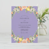 ペリウィンクル+シトラス+ピーチ+ユーカリの結婚式 招待状 (スタンド正面)