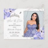 ペリウィンクル シルバー ティアラ 15歳誕生日 フォト ポストカード (正面)