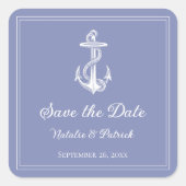 ペリウィンクル ネイビー アンカー Save the Date ステッカー (正面)