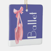 ペリウィンクル、ピンクと白のバレエの靴のクリスマス セラミックオーナメント (右)