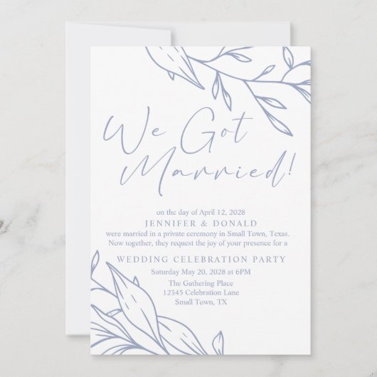 ペリウィンクル フラワー ウェディング 挙式しました 招待状 (正面)