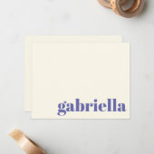 ペリウィンクル 太字 タイポグラフィー 名前 ノートカード (正面/裏面インサイチュ)