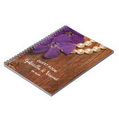 ペリウィンクル、真珠とバーンドウッドカントリー結婚式 ノートブック (左側)