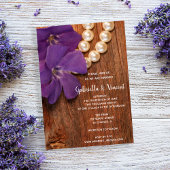 ペリウィンクル、真珠とバーンドウッドカントリー結婚式 招待状