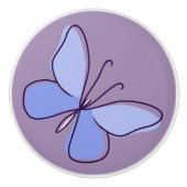 ペリウィンケルブルーバタフライフラッタラベンダー セラミックノブ (正面)