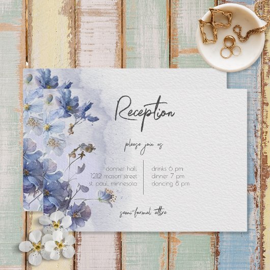 ペリウイモダンンクルブルーワイルドフラワーズ披露宴 エンクロージャーカード