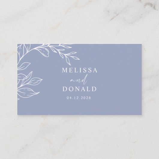 ペリウインクラシンプルフ結婚ァーズエスコートカード プレイスカード (裏面)