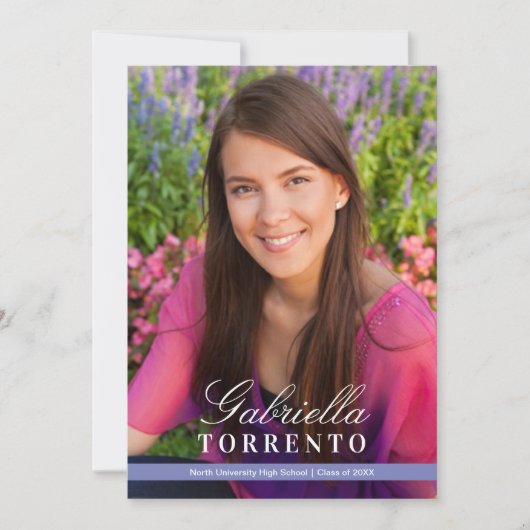 ペリエレガントンクルカスタム写真卒業パーティー 招待状 (正面)