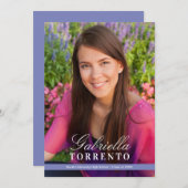 ペリエレガントンクルカスタム写真卒業パーティー 招待状 (正面/裏面)