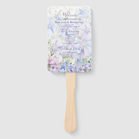 ペリエレガントンクルクレマティス結婚式 プログラム ハンドファン (正面)