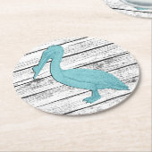 ペリカンあなたの色の遊歩道 ラウンドペーパーコースター (アングル)