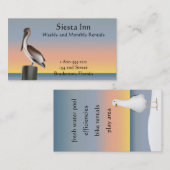 ペリカンおよびカモメの日没 名刺 (正面/裏面)