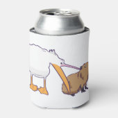 ペリカンがキャピバ食べラの可愛いおもしろいかわいい 缶クーラー (缶正面)