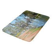 ペリカンが日向ぼっこをしているマレー川オーストラリア バスマット (アングル)