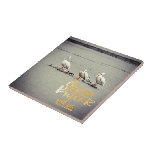 ペリカンとカモメの夢を大きく タイル (側面)