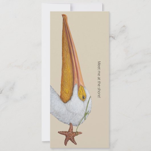 ペリカンとヒトデのフラットカード (正面)