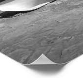 ペリカンとボート（白黒） ポスター (角)