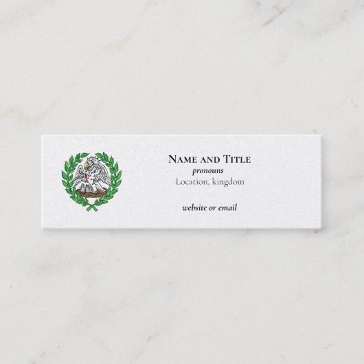 ペリカンとローレルリース スキニー名刺 (正面)