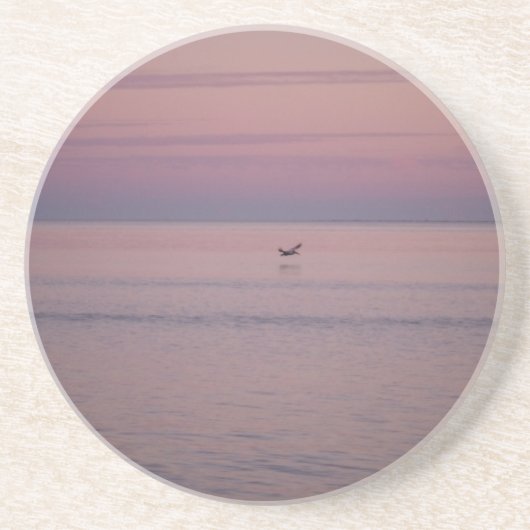 ペリカンと海夕日 コースター (正面)