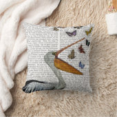 ペリカンと蝶 クッション (ブランケット)