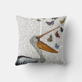 ペリカンと蝶 クッション (裏面)