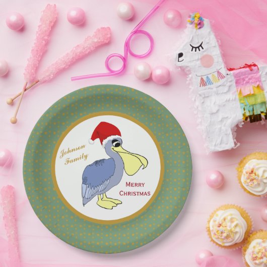 ペリカンのサンタのクリスマス ペーパープレート (パーティー)
