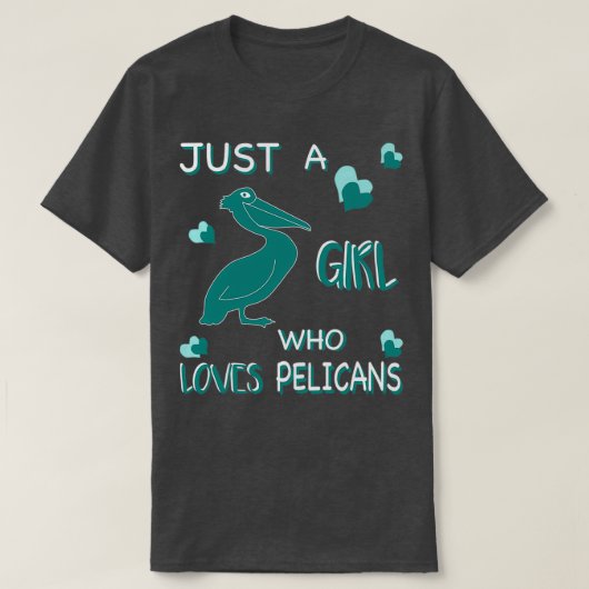 ペリカンのシャツが大好きな女の子 Tシャツ (デザイン正面)