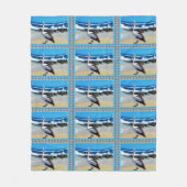 ペリカンのビーチ生活は完璧だ フリースブランケット (正面)