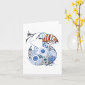 ペリカンのメッセージカードのブランク カード (黄色い花)