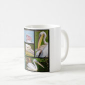 ペリカンのモザイク写真 コーヒーマグカップ (正面右)