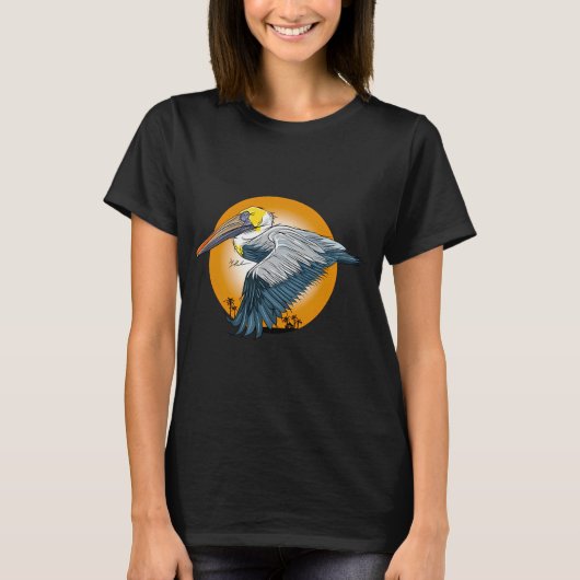 ペリカンの夕焼け Tシャツ (正面)
