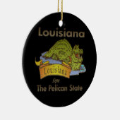 ペリカンの州のルイジアナのわにオーナメント セラミックオーナメント (右)