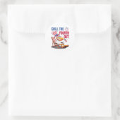 ペリカンの愛国パロディTシャツ 四th オブ July ラウンドシール (バッグ)
