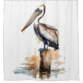 ペリカンの気品 シャワーカーテン (正面)