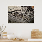 ペリカンの羽抽象芸術自然写真 ポスター (キッチン)