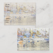 ペリカンの鳥のヨットのボート港の海の海 名刺 (正面/裏面)