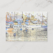 ペリカンの鳥のヨットのボート港の海の海 名刺 (裏面)